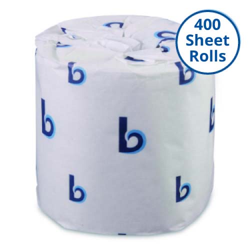 Boardwalk® Standard Toilet Paper, 2-Ply, 400 Sheets, 96 Rolls (BWK6144)