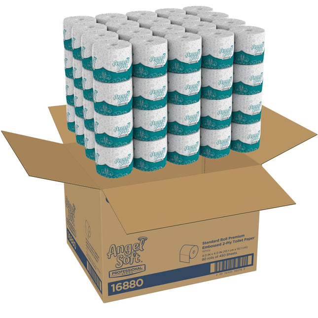 Angel Soft® Premium Toilet Paper, 2-Ply, 450 Sheets, 80 Rolls (16880)