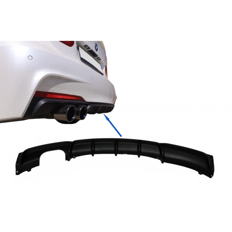 rear-bumper-spoiler-valance-diffuser-suitable-for-bmw-3-series-f30-f31-2011-up-m-performance-design-left-outlet valance - Image 1